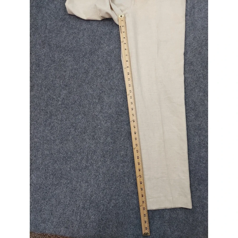 J Ferrar Linen Blend Pants Men 30x32 Beige Textured Trouser Dress Flat Front New